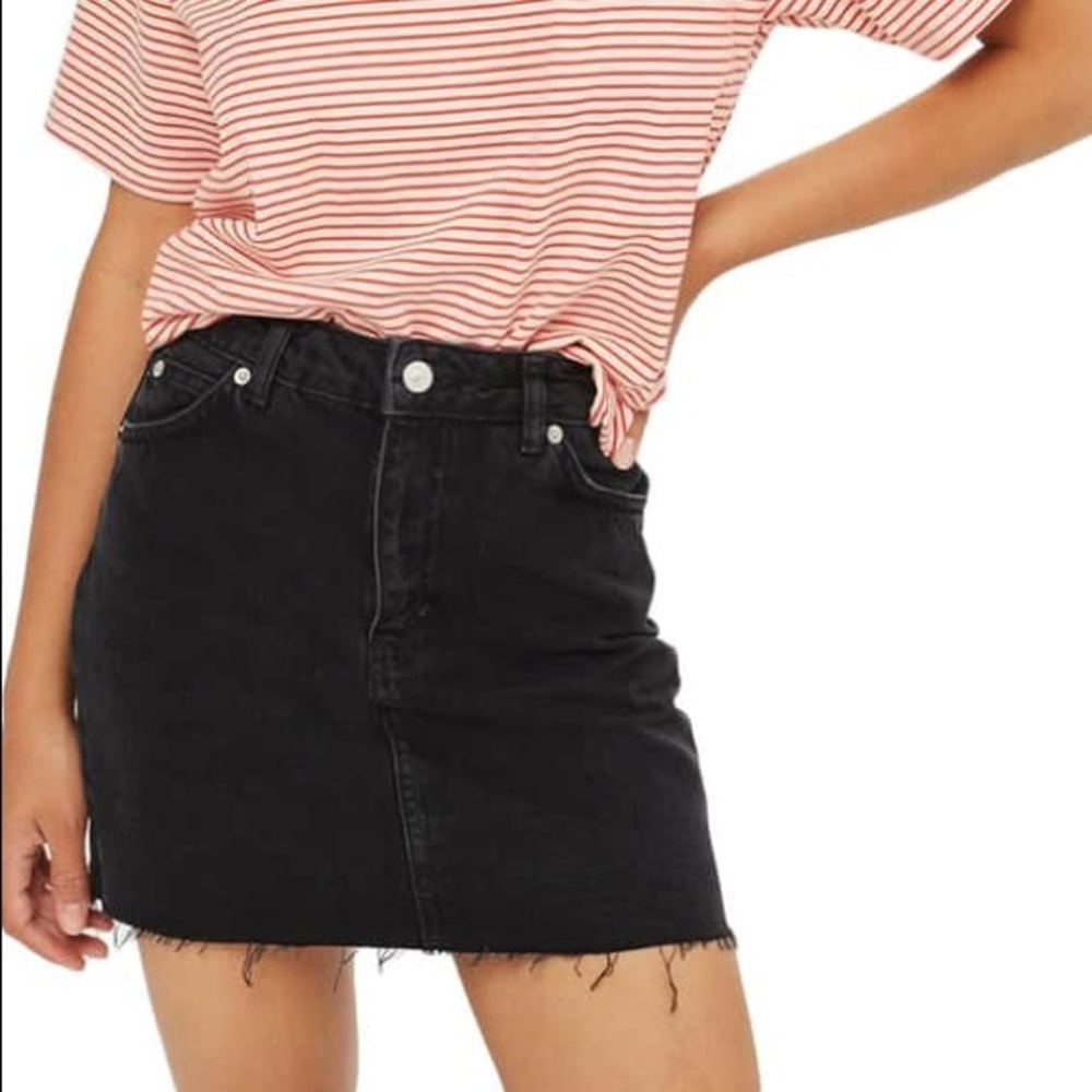 topshop frayed denim miniskirt